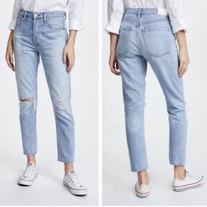 Citizens of Humanity Liya High Rise Classic Fit Crop Jeans in Torn